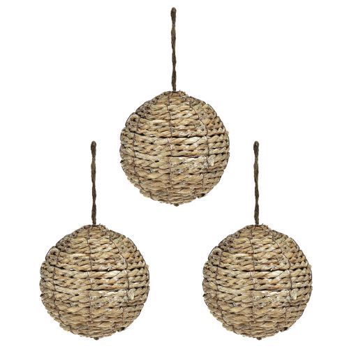 Itens Bolas decorativas para pendurar bolas cinza palha Ø15cm 3 unidades