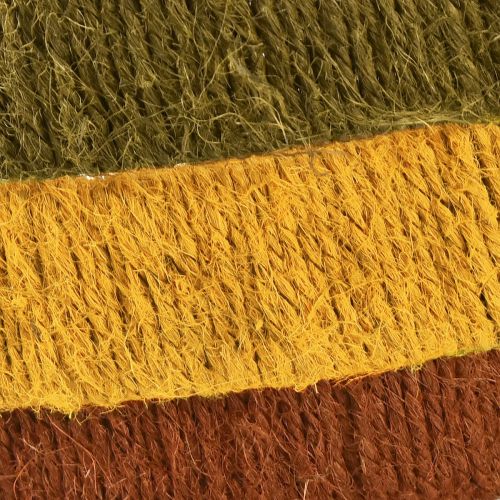 Itens Anel decorativo de juta amarelo ocre marrom 4cm Ø30cm 3 unidades