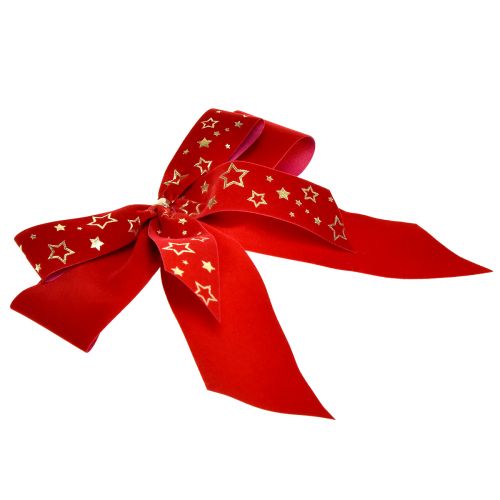 Itens Laço decorativo de 4 cm de largura Laço de Natal vermelho com estrelas douradas Laço feito à mão 16 × 15 cm 10 unidades