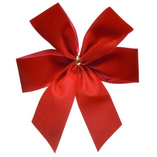 Laço decorativo laço de veludo vermelho com 4 cm de largura Laço de Natal para exterior 15 × 18 cm 10 unidades