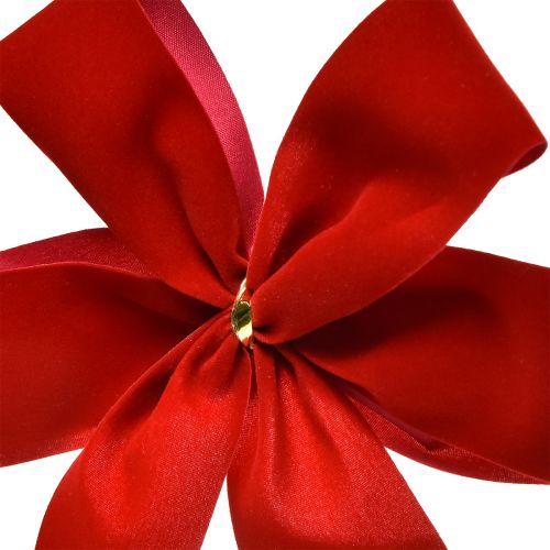 Itens Laço decorativo laço de veludo vermelho com 4 cm de largura Laço de Natal para exterior 15 × 18 cm 2 unidades