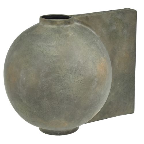 Vaso decorativo de cerâmica estilo antigo bronze cinza 30×20×24cm