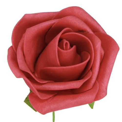 Itens Rosa Espuma Rosas Artificiais Vermelhas Espuma 7,5cm 18 un