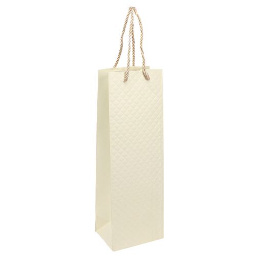 Floristik24 Saco de presente para garrafas papel creme 12×9×36cm 1ud