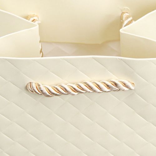 Itens Saco de presente para garrafas papel creme 12×9×36cm 1ud