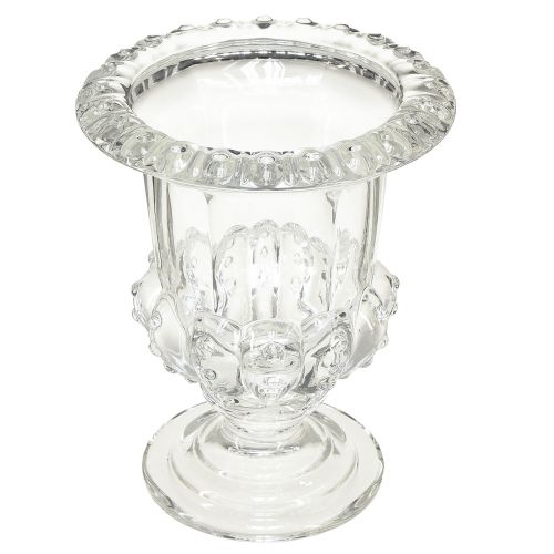 Itens Vaso de vidro com pé decoração vintage transparente Ø16cm Alt.20cm