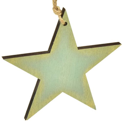 Itens Estrelas de madeira para pendurar decoração de janela ouro menta 12/20/26cm conjunto de 3