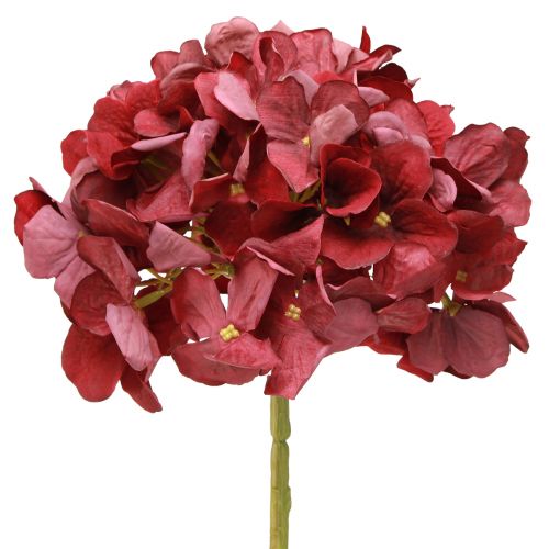 Hortênsia Artificial Borgonha Flor Grande Ø15cm C58cm 2uns