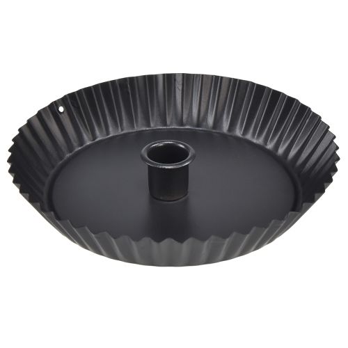 Floristik24 Castiçal de metal original em forma de bolo - preto, Ø 18 cm 4 peças - decoração de mesa elegante