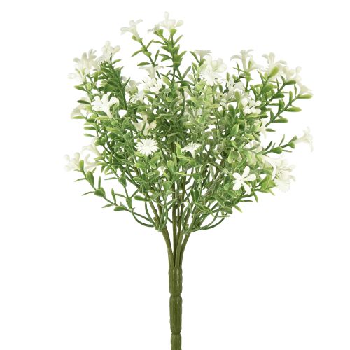Itens Flores artificiais brancas Buquê de flores artificiais planta de gelo branca 26cm
