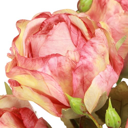 Itens Rosas artificiais rosas decorativas rosa com botões C44cm 4 un