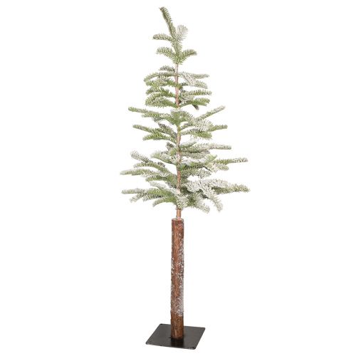 Abeto artificial em placa de metal neve decoração de inverno 35x115cm