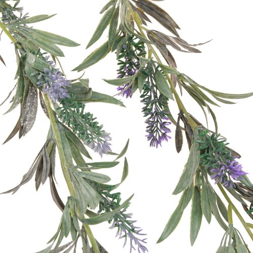 Itens Guirlanda de flores de lavanda artificial verde roxo 180 cm 2 unidades