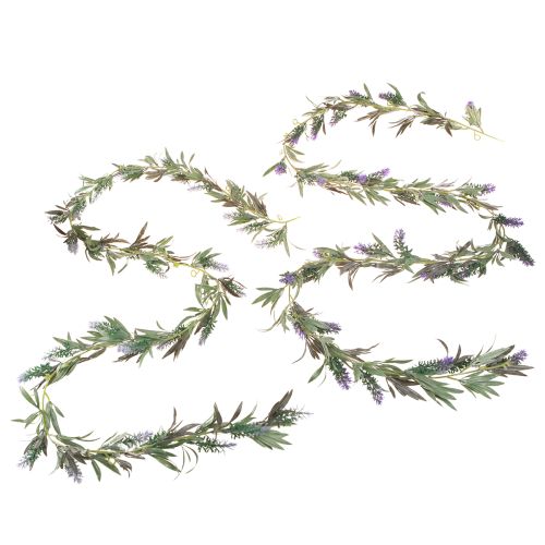 Itens Guirlanda de flores de lavanda artificial verde roxo 180 cm 2 unidades