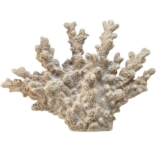 Decoração detalhada de coral em poliresina na cor cinza - 26 cm - elegância marítima para sua casa