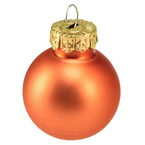 Itens Mini bolas de Natal vidro abóbora laranja Ø2,5cm 22 unidades