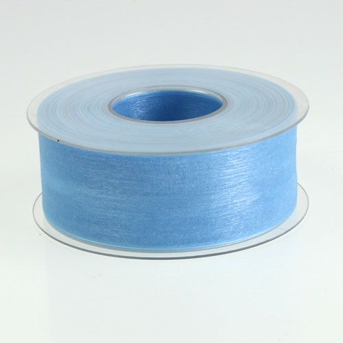 Itens Fita de organza azul 40mm 50m