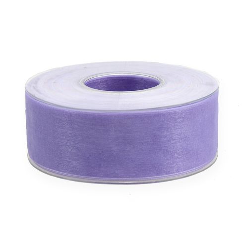 Itens Fita de organza com ourela 40mm 50m roxo claro