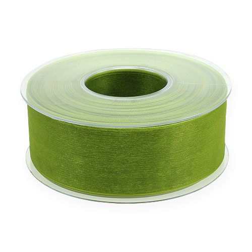 Itens Fita de organza fita de presente verde borda tecida verde oliva 40mm 50m