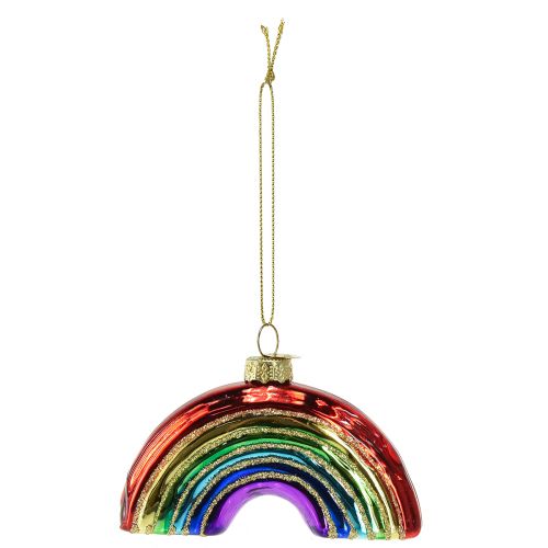 Itens Ornamento de arco-íris de vidro - decoração festiva de árvore de Natal com cores brilhantes