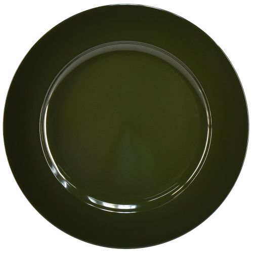 Elegante prato de plástico verde escuro - 28cm - Ideal para arranjos de mesa e decoração elegantes
