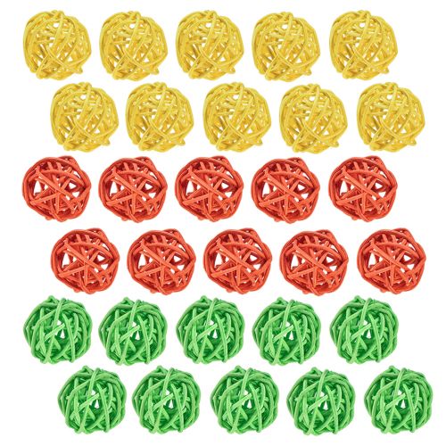 Itens Bola de rattan laranja amarelo verde bola de rattan Ø3cm 30 un