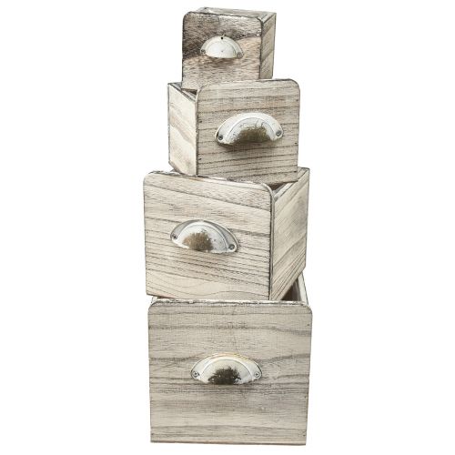Caixas de gaveta de madeira com alça – solução de armazenamento elegante e funcional – conjunto de 4