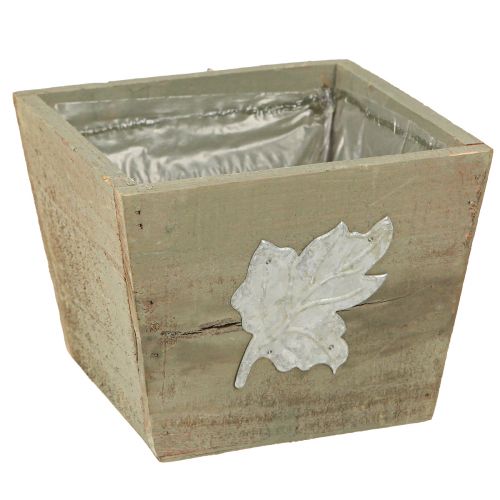 Floristik24 Caixa para plantas de madeira Shabby Chic cinza 11×14,5×14cm