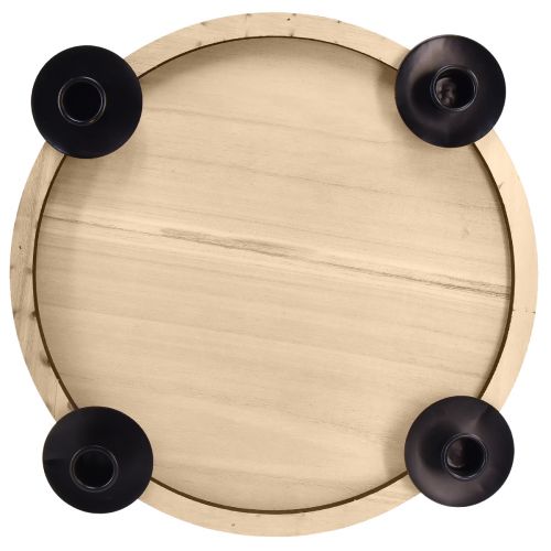 Itens Castiçal em bastão com bandeja de madeira – natural e preto, Ø 33 cm – design atemporal para qualquer decoração de mesa