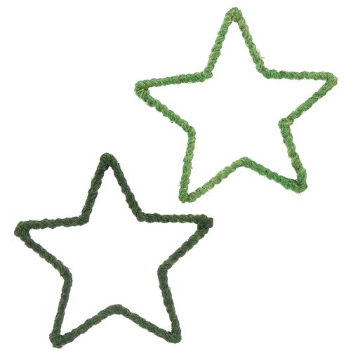 Estrelas de juta para decoração de Natal poinsétias verdes 15cm 8 unidades