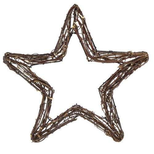 Estrelas para pendurar para guirlanda de porta salgueiro natural 28 cm 4 unidades