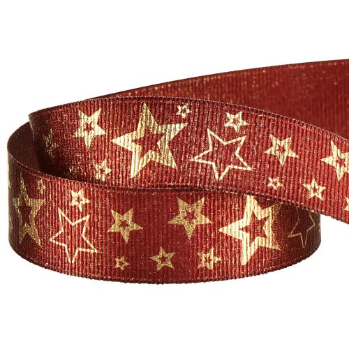 Itens Fita estrela fita decorativa Natal ouro vermelho W25mm L15m