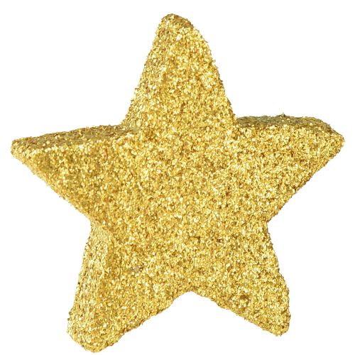 Itens Decoração dispersa estrelas verdes e douradas com glitter decoração de mesa Natal 4/5cm 40 un