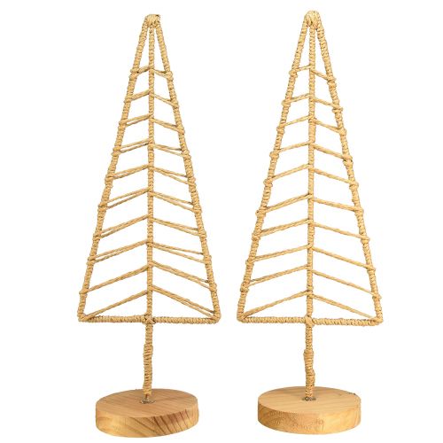 Itens Suporte para decoração de árvore de Natal metal madeira natural Alt.39cm 2 unidades