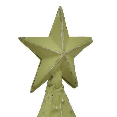 Itens Árvore de natal metal madeira estrelas verde prateado Alt.46,5cm