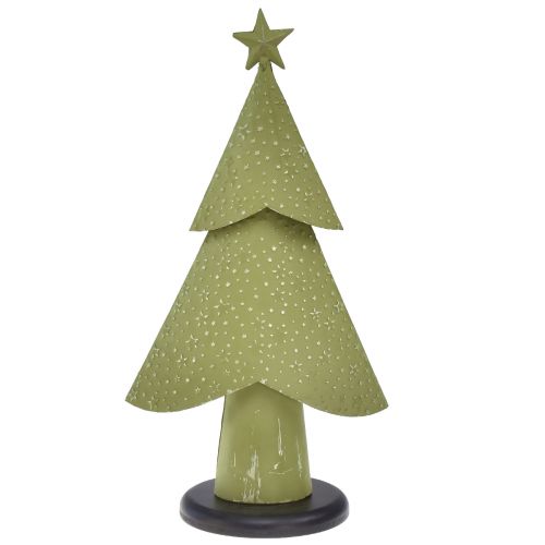 Itens Árvore de natal metal madeira estrelas verde prateado Alt.46,5cm