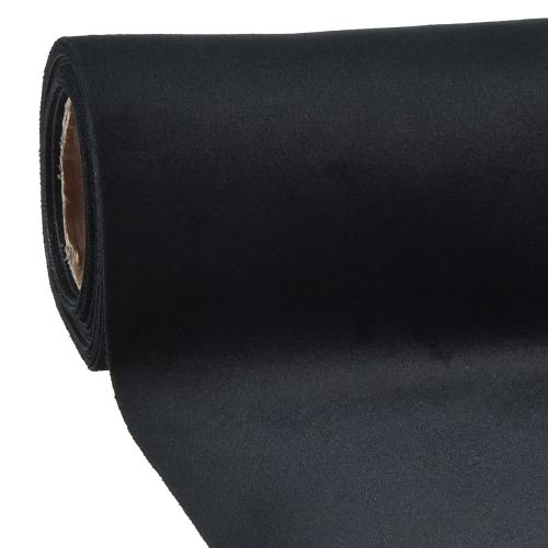 Caminho de mesa em veludo preto, tecido decorativo brilhante, 28×270cm - caminho de mesa elegante para ocasiões festivas