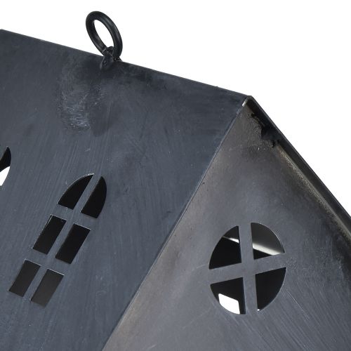 Itens Casa de passarinho em metal cinza antigo 30x15 cm