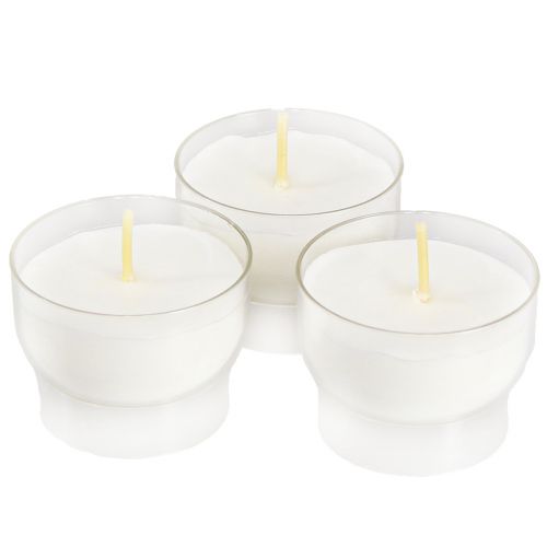 Itens Velas votivas luzes sacrificiais em branco com tigela Ø4,3cm 25 un