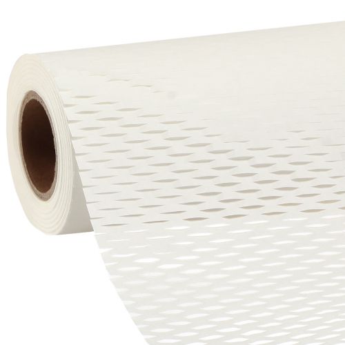 Floristik24 Papel de embrulho favo de mel em branco L50,5cm C2500cm