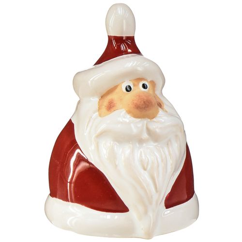 Figura de Papai Noel em cerâmica, vermelho e branco, 6,4 cm - Decoração festiva de Natal - 6 peças
