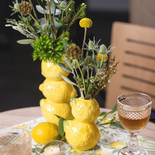 Itens Vaso de limão vaso de flores amarelo decoração de verão cerâmica Alt.20cm