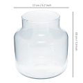 Floristik24 Vaso de vidro Vaso de flores redondo grande 100% vidro reciclado H20 Ø17cm