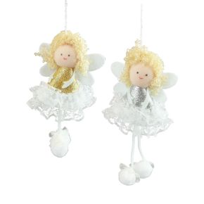 Floristik24 Decoração de árvore com pingente de anjo Decoração de Natal Alt.13,5 cm 4 unidades