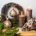 Floristik24 Sinos de metal com decoração de rena, decoração do Advento, sino de Natal com estrelas, sinos de ouro estilo antigo Ø9cm A14cm 2 peças