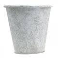 Floristik24 Vaso com ornamentos, vaso para plantas, vaso de metal branco Ø18,5cm Alt.18cm
