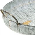 Floristik24 Taça de metal com pegas, floreira, tabuleiro decorativo antigo lacado a branco L51/40.5cm conjunto de 2