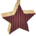 Floristik24 Decorações para árvores de Natal em madeira coração estrela árvore vermelha 4,5 cm 9 unidades