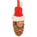 Floristik24 Decoração de árvore de Natal cone gnomo gnomo vermelho 9 cm 12 unidades