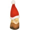 Floristik24 Gnomo decorativo de madeira para Natal com chapéu vermelho natural 10/12cm 4 unidades